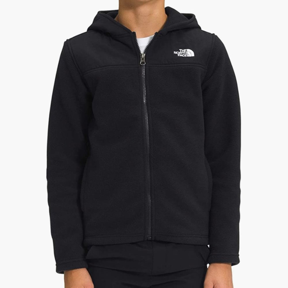 The North face black fleece jacket hooded hoodie coat boys 5